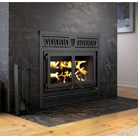 Waterloo High-Efficiency Wood Fireplace with Black Crown Style Faceplate