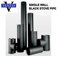 Ventis Single Wall Black Stove Pipe