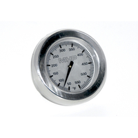 TG4B MHP Polished Round Stainless Steel Temperature Gauge From 50-550 degrees With Bezel