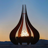 The Comet Fire Sculpture Corten Steel
