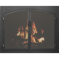 Grande Arch Conversion Flush Fit Fireplace Mesh Door in matte black