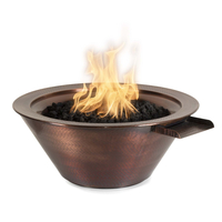 The Outdoor Plus Cazo Round Hammered Copper Fire and Water Bowl