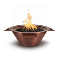 The Outdoor Plus Cazo 4-Way Spill Copper Fire and Water Bowl