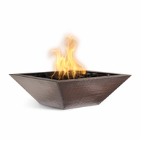 The Outdoor Plus Maya Square Hammered Copper Fire Bowl