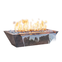 The Outdoor Plus Maya Linear Hammered Copper Fire and Water Bowl