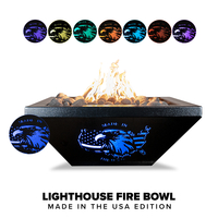 The Outdoor Plus Lighthouse Powder Coated Aluminum LED Fire Bowl