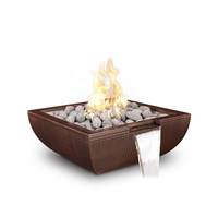 The Outdoor Plus Avalon Square Hammered Copper Fire and Water Bowl