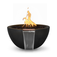 The Outdoor Plus Luna Round GFRC Concrete Fire and Water Bowl