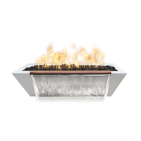 The Outdoor Plus Maya Linear GFRC Concrete Fire and Water Bowl