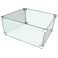 The Outdoor Plus 14" x 14" X 8" Tempered Glass Square Wind Guard OPT-WG-1414