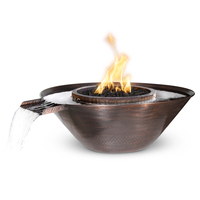 The Outdoor Plus Remi Round Gravity Spill Copper Fire and Water Bowl