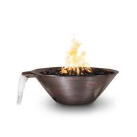 The Outdoor Plus Remi Round Hammered Copper Fire and Water Bowl