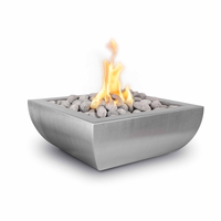 The Outdoor Plus Avalon Square Stainless Steel Fire Bowl