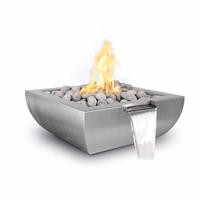 The Outdoor Plus Avalon Square Stainless Steel Fire and Water Bowl