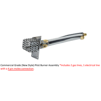 Fire By Design 12" Long 2019 Pilot Burner Assembly Commercial Grade | 24 VAC - 2 Gas Lines (4 PIN)