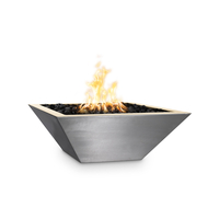 The Outdoor Plus Maya Square Stainless Steel Fire Bowl