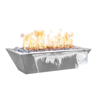 The Outdoor Plus Maya Linear Stainless Steel Fire and Water Bowl
