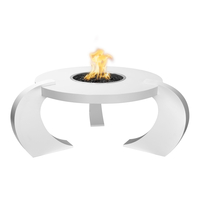 The Outdoor Plus Frisco Round Powder Coated Metal Fire Table