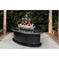 The Outdoor Plus La Pinta Fire Table with Boat Ornament