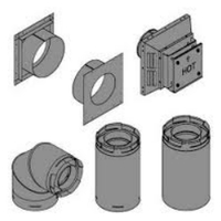 Empire Horizontal Vent Kit For Top Venting Fireplaces 4" x 6 5/8" x 8" to 11" Wall Thickness