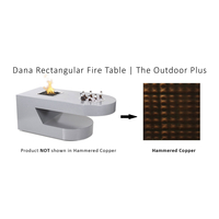 The Outdoor Plus Dana Rectangular Hammered Copper Fire Table
