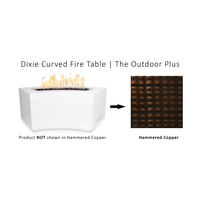 The Outdoor Plus Dixie Curved Hammered Copper Fire Table