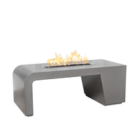The Outdoor Plus Maywood Rectangular Powder Coated Metal Fire Table