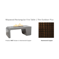 The Outdoor Plus Maywood Rectangular Hammered Copper Fire Table