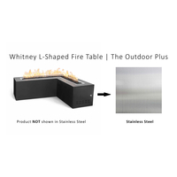 The Outdoor Plus Whitney L-Shaped Stainless Steel Fire Table