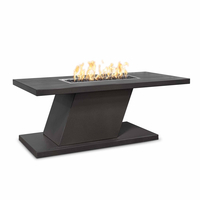 The Outdoor Plus Imperial Rectangular 15" Tall Powder Coated Metal Fire Table