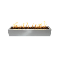 The Outdoor Plus Eaves Rectangular Stainless Steel Fire Pit