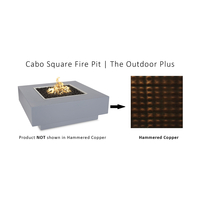 The Outdoor Plus Cabo Square Hammered Copper Fire Pit