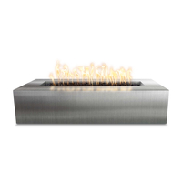 The Outdoor Plus Regal Rectangular Stainless Steel Fire Pit