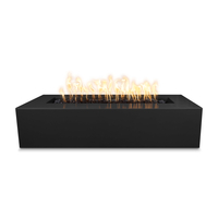 The Outdoor Plus Regal Rectangular Powder Coated Metal Fire Pit