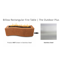 The Outdoor Plus Billow Rectangular Stainless Steel Fire Pit