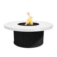 The Outdoor Plus Mabel Round Black and White Collection Fire Pit