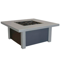 Villena 42 Inch Square Outdoor Gas Fire Table Finished Concrete And Graphite Finish