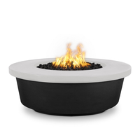The Outdoor Plus Tempe Round Black and White Collection Fire Pit