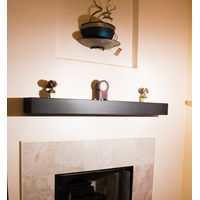 Steel Fireplace Mantel Shelf - custom length in matte black
