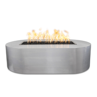 The Outdoor Plus Bispo Rectangular Stainless Steel Fire Pit