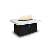 The Outdoor Plus Alberta Rectangular Black and White Collection Fire Pit