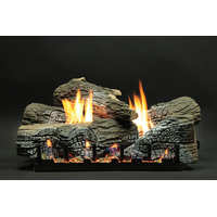 White Mountain Hearth Stacked Wildwood  (LS24WRR) with Vent-Free Slope Glaze Burner System (VFSR-24)