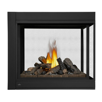 Napoleon Ascent 43 Inches Multi-View Direct Vent Peninsula Gas Fireplace with Log Set -BHD4PNA