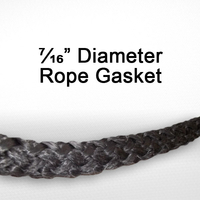 7/16" black graphite impregnated rope gasket for wood stoves.