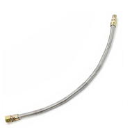 18 Inch Stainless Steel Whistle Free Gas Flex Hose | 3/8” MIP - 1/2” FIP