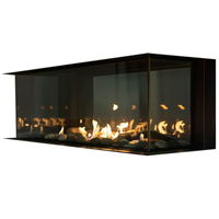 Sierra Flame Lyon 48" 4 Sided See Through Full 360° View Direct Vent Gas Fireplace - LYON-48-NG