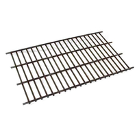 The 18-1/2" broad x 10" long nickel chrome-plated cooking grate is primarily intended for use with lava rock and is compatible with Charmglow A24CE.