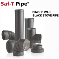 Saf-T Pipe Single Wall Black Stove Pipe