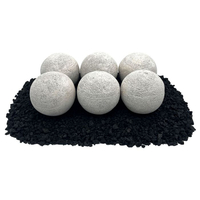 4" Cotton White Lite Stone Balls - Set of 6