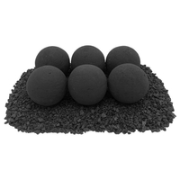 4" Matte Black Lite Stone Balls - Set of 6